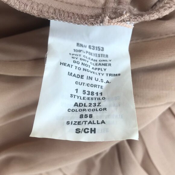 Vintage Y2K Strapless Tan Fairycore Boho High Low Flowy Midi Sun Dress / Small - Picture 7 of 8